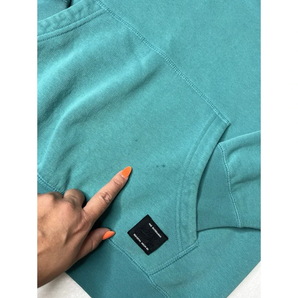 Nike SB Mens Hoodie Logo Drawstring Skateboarding Swoosh Dark Aqua Size M *read*